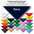 14"x14"x20" Blank Navy Solid Imported 100% Cotton Pet Bandanna